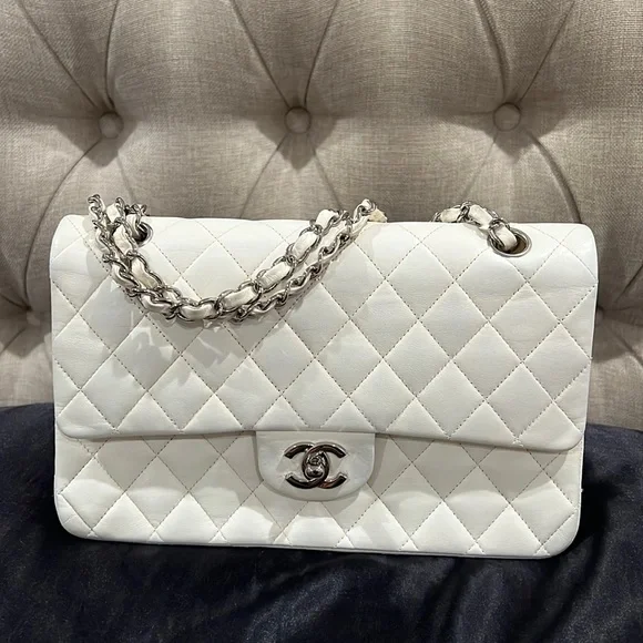 CHANEL | Bags | Chanel White Medium Shw Double Classic Flap